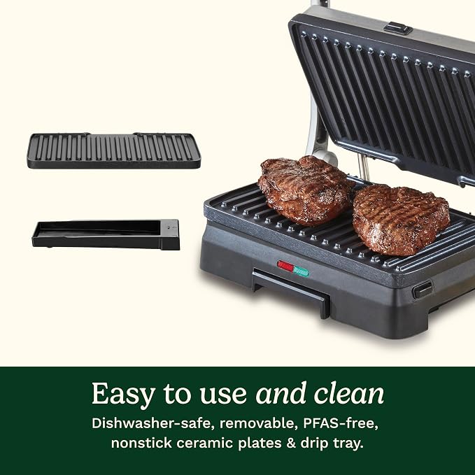 Cuisinart Griddler® Indoor Grill & Panini Press, Dishwasher-Safe Nonstick Cooking Plates, Stainless Steel, GR-11NAS