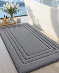 DEXI Bath Mats Bathroom Rug Non Slip Bathmat, 36x24 Dark Grey | Large Soft Microfiber Carpet, Washable, Absorbent Quick Dry for Shower Floor Sink