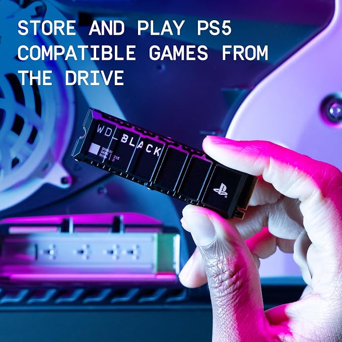 WD_BLACK 1TB SN850P NVMe M.2 SSD Officially Licensed Storage Expansion for PS5 Consoles, up to 7,300MB/s, with heatsink - WDBBYV0010BNC-WRSN