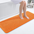 OLANLY Bathroom Runner Rugs 47x17, Extra Soft Absorbent Chenille Bath Rugs, Rubber Backing Quick Dry, Machine Washable Long Bath Mats for Bathroom Floor, Tub and Shower, Home Decor Accessories, Orange