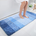 OLANLY Bathroom Runner Rugs Mat 47x24, Extra Soft Absorbent Microfiber Bath Rugs, Rubber Backing, Quick Dry, Long Bath Mats for Bathroom, Tub and Shower, Home Decor Accessories, Light Royal Blue