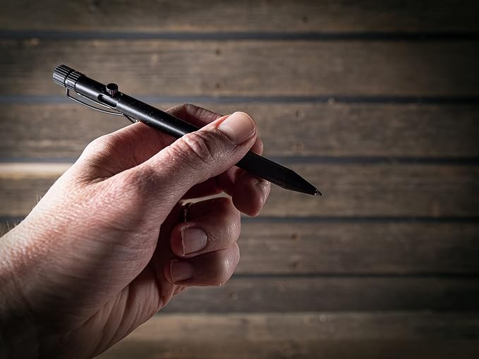 Rite in the Rain Weatherproof Bolt-Action Matte Black Metal Pen, Black Ink (No. BK16) | ballpoint-pens