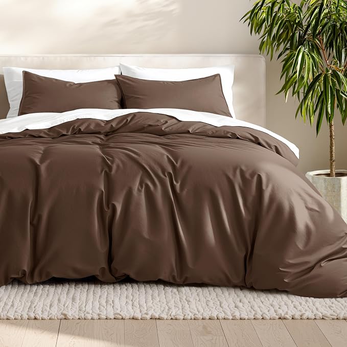 Bare Home Bedding Duvet Cover California King Size - Premium 1800 Super Soft Collection - Lightweight, Cooling - Soft Breathable Bedding Duvet Cover (Cal King, Cocoa)
