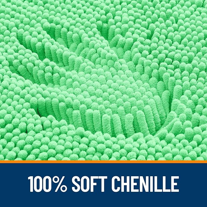 OLANLY Bathroom Rugs 35x24, Extra Soft Absorbent Chenille Bath Rugs, Rubber Backing Quick Dry, Machine Washable Bath Mats for Bathroom Floor, Tub and Shower, Home Decor Accessories, Mint Green