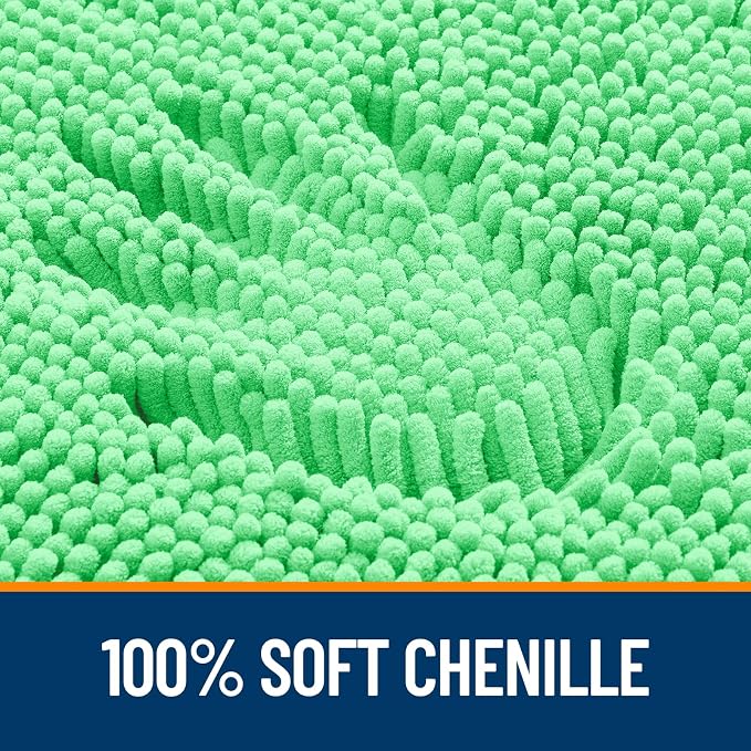 OLANLY Large Bathroom Rugs 47x32, Extra Soft Absorbent Chenille Bath Rugs, Rubber Backing Quick Dry, Machine Washable Bath Mats for Bathroom Floor, Tub and Shower, Home Decor Accessories, Mint Green