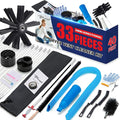 Dryer Vent Cleaner Kit, Bluesea 33-Piece Omnidirectional Dryer Cleaning Kit Include 40 Feet Dryer Vent Brush, Upgrade Noiseless Dryer Lint Vacuum Attachment, Lint Trap Brush, Vacuum & Dryer Adapters