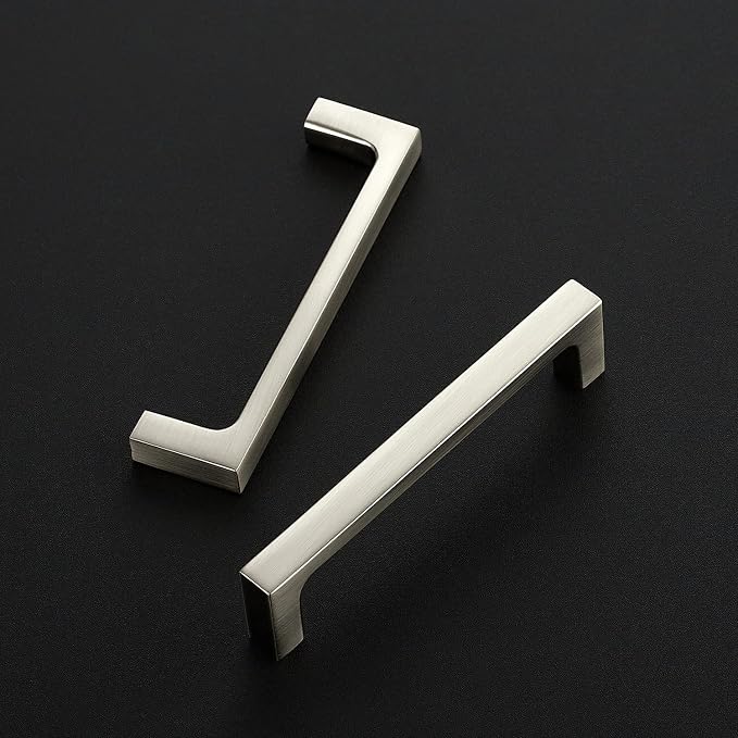 Ravinte 10 Pack Solid 3-3/4 Inch Kitchen Square Cabinet Handles Brushed Nickel Pulls Drawer Pulls Cabinet Hardware Kitchen Handles