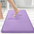 Smiry Memory Foam Bath Mat 30x20, Extra Soft and Absorbent Bathroom Mats, Non Slip Washable Carpet for Floor, Shower and Tub, Purple