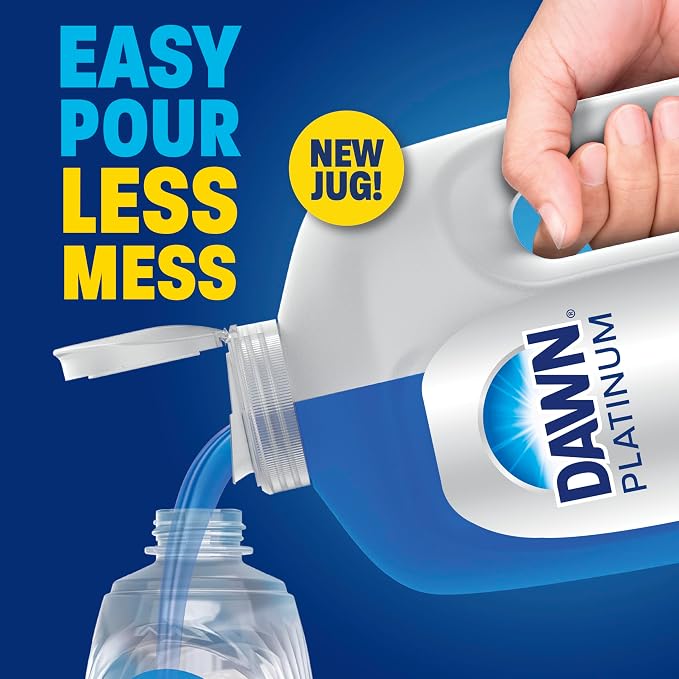 Dawn Platinum Dish Soap, Fresh Rain Scent Liquid Dishwashing Detergent, Powerful Dawn Dish Soap for Tough Grease Removal, 13 oz