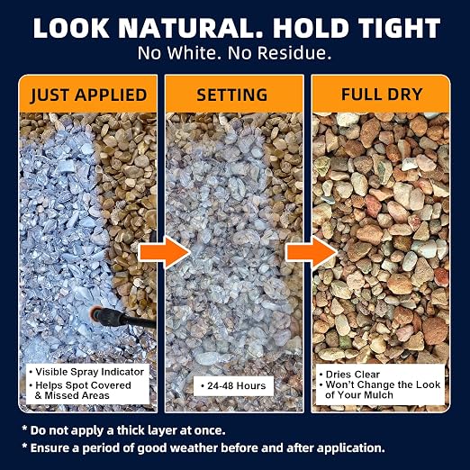 JDiction Rock Glue for Landscaping with Electric Sprayer - 1 Gallon Ready-to-Use Mulch Binder for Landscaping for Pea Gravel, Landscape Glue Spray, Water Permeable, Pet Safe, Lasts up to 2 Year