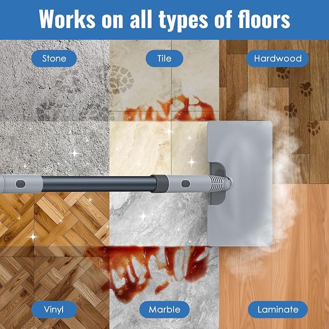 FEPPO Steam Mop & Detachable Handheld Steam Cleaner for Home and Floor Cleaning, 15s Heat-Up, 230°F Floor Steamer for Deep Cleaning with Multi-purpose Attachments Hardwood Floors, Tile,Grout,Furniture