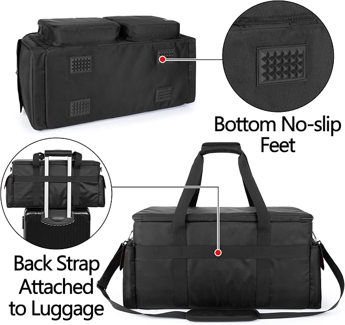 Trunab DJ Cable File Bag with Detachable Padded Bottom and Dividers, Travel Gig Bag for Professional DJ Gear, Musical Instrument and Accessories