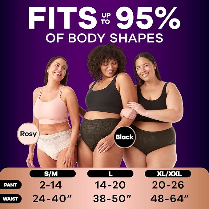 Always Discreet Boutique Incontinence and Postpartum Underwear for Women, Maximum Protection, Small/Medium, Rosy, 48 Count (4 Packs of 12)