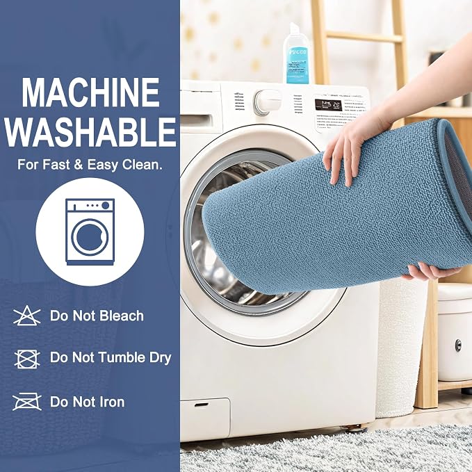 OLANLY Memory Foam Large Bathroom Rugs 59x35, Absorbent Bath Mat, Airy Blue | Soft Quick Dry Bath Mat Rugs, Non-Slip, Machine Washable Mat for Bathroom Floor, Tub and Shower, Home Decor Accessories