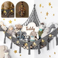 TIDYTEDS Macrame DreamLights Boho Stuffed Animal Storage Net or hammock Extra Large for Small or large Plushies. Plush Gray Toy Storage Holder