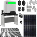 Blütezeit Solar Sliding Gate Opener 1400lb with 25W Solar Panel, Automatic Chain Drive Gate Motor with WiFi Control | Battery Backup | IR Sensor & 2 Remotes for Driveway Gates