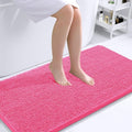 OLANLY Bathroom Runner Rugs 44x24, Soft Absorbent Chenille Bath Rugs, Rubber Backing Quick Dry, Machine Washable Long Bath Mats for Bathroom Floor, Tub and Shower, Home Decor Accessories, Hot Pink