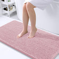 OLANLY Large Bathroom Rugs 40x24, Extra Soft Absorbent Chenille Bath Rugs, Rubber Backing Quick Dry, Machine Washable Bath Mats for Bathroom Floor, Tub and Shower, Home Decor Accessories, Dusty Rose