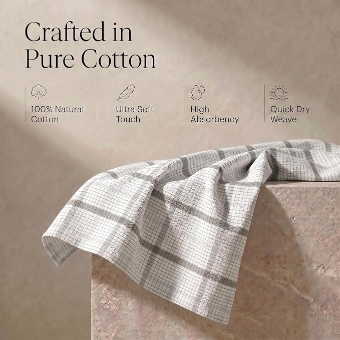 Urban Villa Kitchen Towels Cotton Dish Towels 20”x30” (Set of 6) Tiny Checks