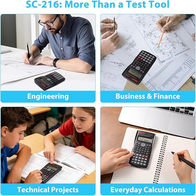 30 Pack Scientific Calculators with 2 Line Display Multi Function Engineering Calculator Ideal for Students Engineers Teachers Construction Finance Office Use School Business(Black)