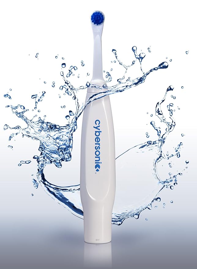 Cybersonic Classic Electric Toothbrush, Rechargable Power Toothbrush with Complete Dental Care Kit Including Tongue Scraper and Floss Heads