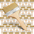 Remerry 96 Pcs 4 Inch Paint Brushes Bulk, Natural Bristle Chip Brushes with Wooden Handle, Flat Art Applicators for Wall, Furniture, Kids, Fences Details