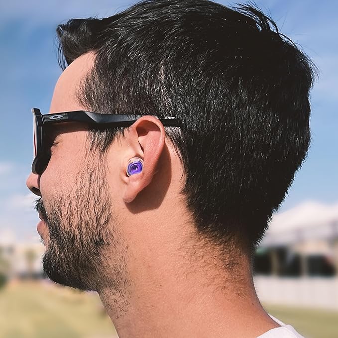 Eargasm High Fidelity Hyperviolet Purple Earplugs for Concerts, Festivals, Musicians, DJs, Night-Life, Motorcycle Hearing Protection - Reusable Ear Plugs for High Fidelity Noise Reduction up to 21 dB