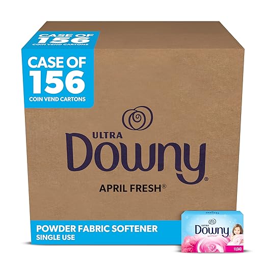 Downy Fabric Softener for Vending Machines, Bulk Liquid Fabric Conditioner Single Load Coin Vend Cartons, April Fresh Scent, 0.85 fl oz (Case of 156)