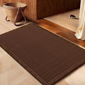 IM HOME Waffle Bath Mat Brown 32"x20", Boho Woven Modern Bath Mat Rugs, Absorbent Non Slip Bathroom Rugs, Soft Washable Bath Rugs with Tassels for Bathroom, Bedroom, Kitchen, Shower, Tub