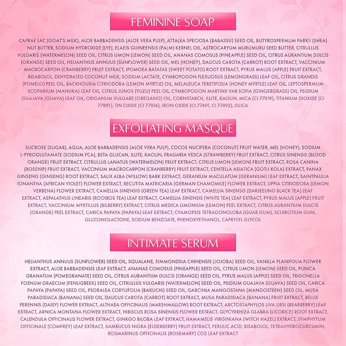 Epanouie Skin | Pretty Kitty Intimate Care | Botanical Feminine Hygiene System | Comprehensive Care for 24/7 Freshness + Comfort | Relieves Odor, Itching & Dryness | For Soft, Radiant Skin | Trio Set