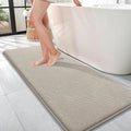 OLANLY Memory Foam Bathroom Runner Rugs 47x17, Long Bath Mats, Warm Taupe | Soft Quick Dry Bath Mats, Non-Slip, Absorbent Machine Washable Mat for Bathroom Floor, Tub and Shower, Home Decor Accessories
