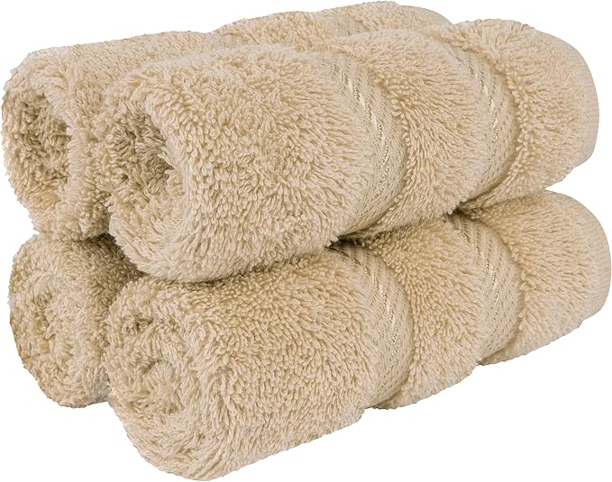 American Soft Linen 100% Cotton Luxury Turkish Towels, 4 PC Washcloth Set | Soft Absorbent Quick Dry OEKO Tex Standard 100 Certificated Durable Machine Washable Premium Hotel Quality