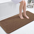 OLANLY Bathroom Runner Rugs 47x20, Extra Soft Absorbent Chenille Bath Rugs, Rubber Backing Quick Dry, Machine Washable Long Bath Mats for Bathroom Floor, Tub and Shower, Home Decor Accessories, Mocha