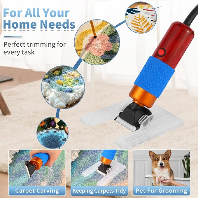 Tufting Gun with Carpet Trimmer, 2 in 1 Cut & Loop Pile Rug Tufting Gun with Tufting Cloth, Rug Making kit for Beginners