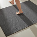 TYUU Large Bathroom Rugs Non Slip Washable Bath Rugs Super Absorbent Bathroom Rug Thin Quick Dry Low Pile Bath Mats, Dark Grey 36"x60"