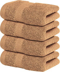 Infinitee Xclusives 100% Cotton Luxury Wash Cloths for Showering - 4 Pack | Washcloths [13x13] - Soft and Absorbent Face Towels for Bathroom Wash Clothes - Gym, Spa & Hotel Use