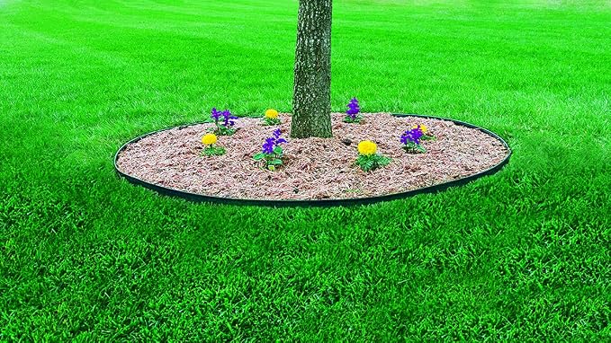 EasyFlex Heavy-Duty No-Dig Landscape Edging with Anchoring Spikes, 1.7 in. Tall Straight Top Commercial Grade Plastic Garden Border, Pack of (6) 40 ft. Coils, Black (3100-40C-6) 240 Foot