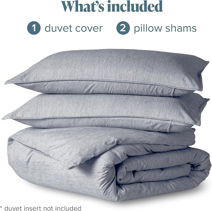 Bare Home Bedding Duvet Cover Oversized King Size - Premium 1800 Super Soft Collection - Lightweight, Soft Textured Duvet Cover (Oversized King, Heathered Midnight Blue)