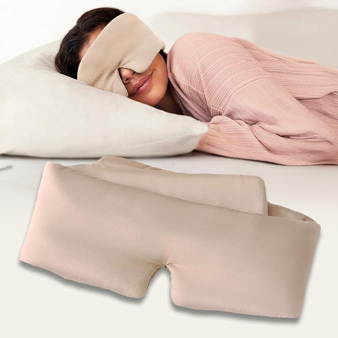 Baloo Silk Weighted Sleep Mask (Petal - 0.6 lb) | Light Blocking & Sound Muffling Eye Mask for Sleeping | Cool, Soft & Comforting