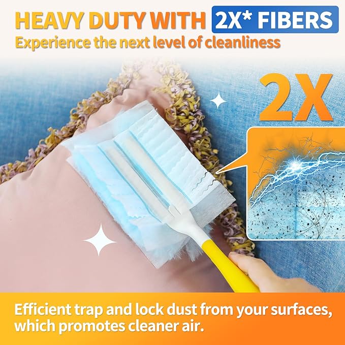 30 Count Electrostatic Duster Refills Compatible with Swiffer Duster, Multi-Surface Dusting Refills, Microfibre Dusters for Cleaning, Unscented