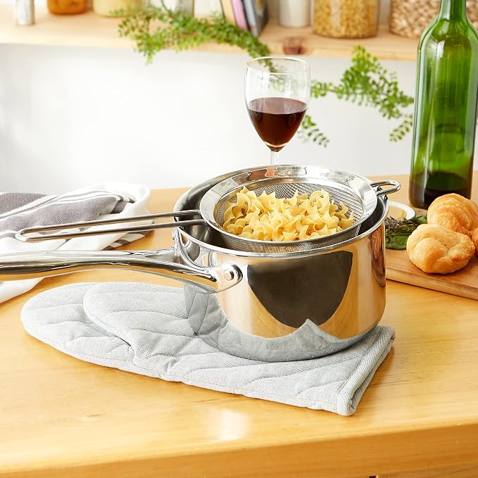 RSVP International Endurance Kitchen Collection, Stainless Steel Fine Mesh Conical Sieve/Colander, Multi-Purpose for Cooking, Baking, Loose Leaf Tea, Bar Strainer Cocktails, 6.25-Inch