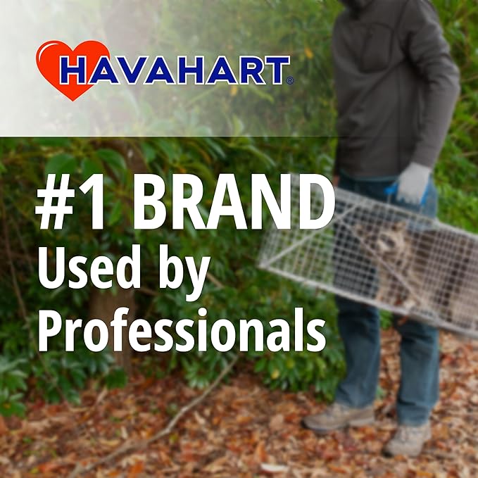 Havahart Large 1-Door Live Animal Trap for Raccoons, Cats, Bobcats, Beavers, Skunks - Heavy Duty Humane Catch and Release Cage Trap for Outdoor Pest Control, 1079SR