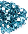 NUPICK 20 Pound Fire Glass, 1/2 Inch Reflective Fire Pit Glass | Tempered Fire Pit Rocks for Propane or Natural Gas, Glass Rocks for Fire Pit Table, Fireplace, Fire Bowl, Pacific Blue