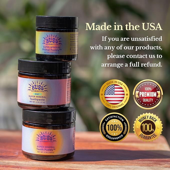 Bliss Energetics Remineralizing Tooth Puddy | Fluoride-Free with Hydroxyapatite | Remineralization | All Natural Ingredients & Preservative Free | Mineral-Rich Spot Treatment 1oz