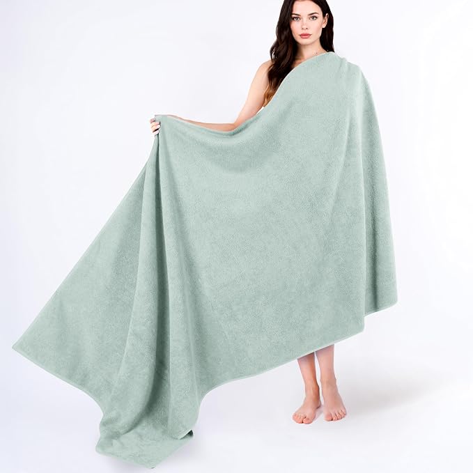 Cotton Paradise 100% Cotton Turkish Towel, Soft Absorbent Quick Dry, 40x80 Oversized Bath Sheet Towel, Mint Green