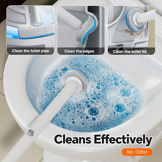 White Plastic Mini Trash Can, Toilet Cleaner Stick, Toilet Brush Holder, 36 Refills, 2-Gallon Trash Can with Pop-Out Lid, Suitable for Bathrooms and Small Toilets.