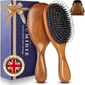 Boar Bristle Hair Brush Since 1965 British Craftsmanship Handmade | Natural Wood Slick Back Hairbrush, Gentle Detangling Women Men Kids Curly Thick Fine Frizzy Hair, Smoothing Styling Brush