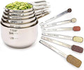 Simply Gourmet Measuring Cups & Spoons Set of 12, 18/08 Stainless Steel Kitchen Gadgets, Stackable Design with Long Handle Spoons, Fits in Spice Jars, Cooking & Baking Set for Dry & Liquid