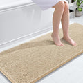 OLANLY Bathroom Runner Rugs 59x24, Extra Soft Absorbent Chenille Bath Rugs, Rubber Backing Quick Dry, Machine Washable Long Bath Mats for Bathroom Floor, Tub and Shower, Home Decor Accessories, Beige