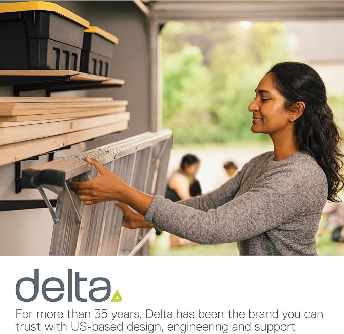 Delta Heavy Duty Lumber Storage Rack Cycle, Holds Up to 800 lbs - Easy to Install Wood Storage Rack with Fully Adjustable Arms - Steel Construction Storage Solution for Garage, Basement & Pantry